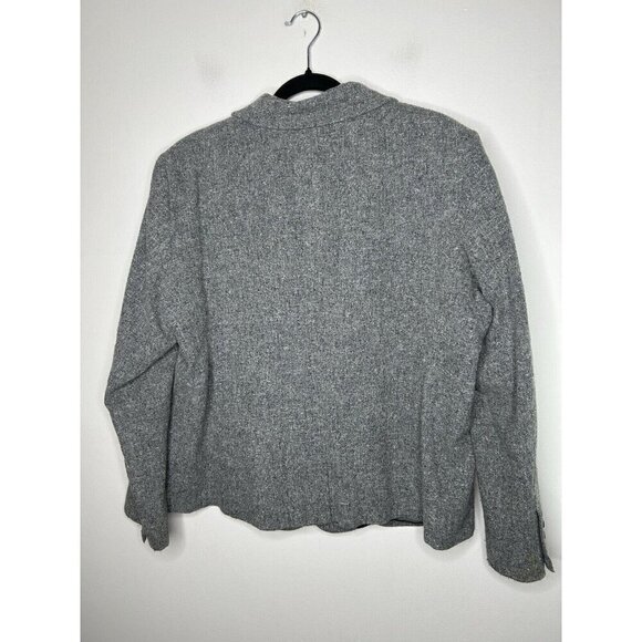 L.L. Bean Womens Wool Silk Blend Blazer Jacket Gray Size XL Petite - Picture 9 of 13